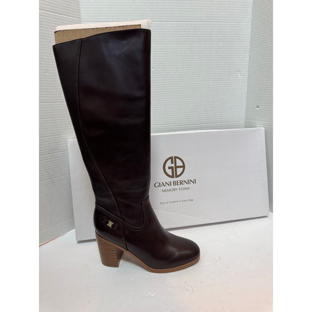 Giani Bernini Womens Odettee Leather Almond Toe Knee-High Boots Brown 7.5 new - Picture 4 of 7